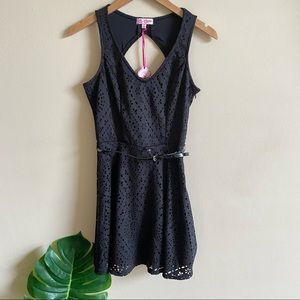 CANDIES Black Laser Cut Fit & Flare Dress NWT Junior's Size 5